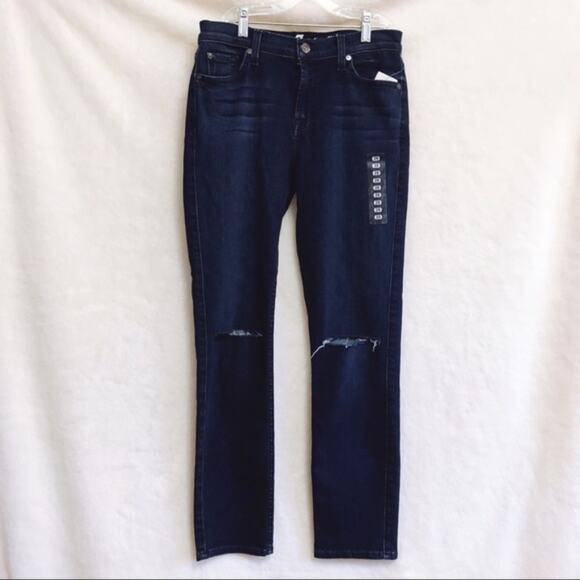 7 For All Mankind Denim - 7 For All Mankind Dark Navy Roxanne Crop Skinny Jeans